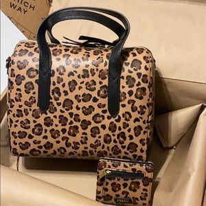New Sydney Satchel Fossil and Wallet Cheetah Print